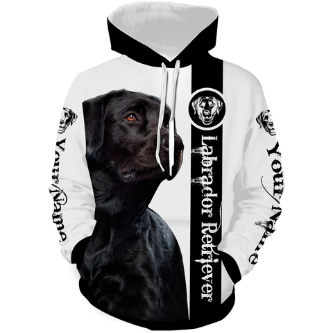 Labrador Retriever Black Lab Hoodie Long Sleeve| Custom Name Shirt for Lab Dad Lab Mom Dog Lover JTSD270