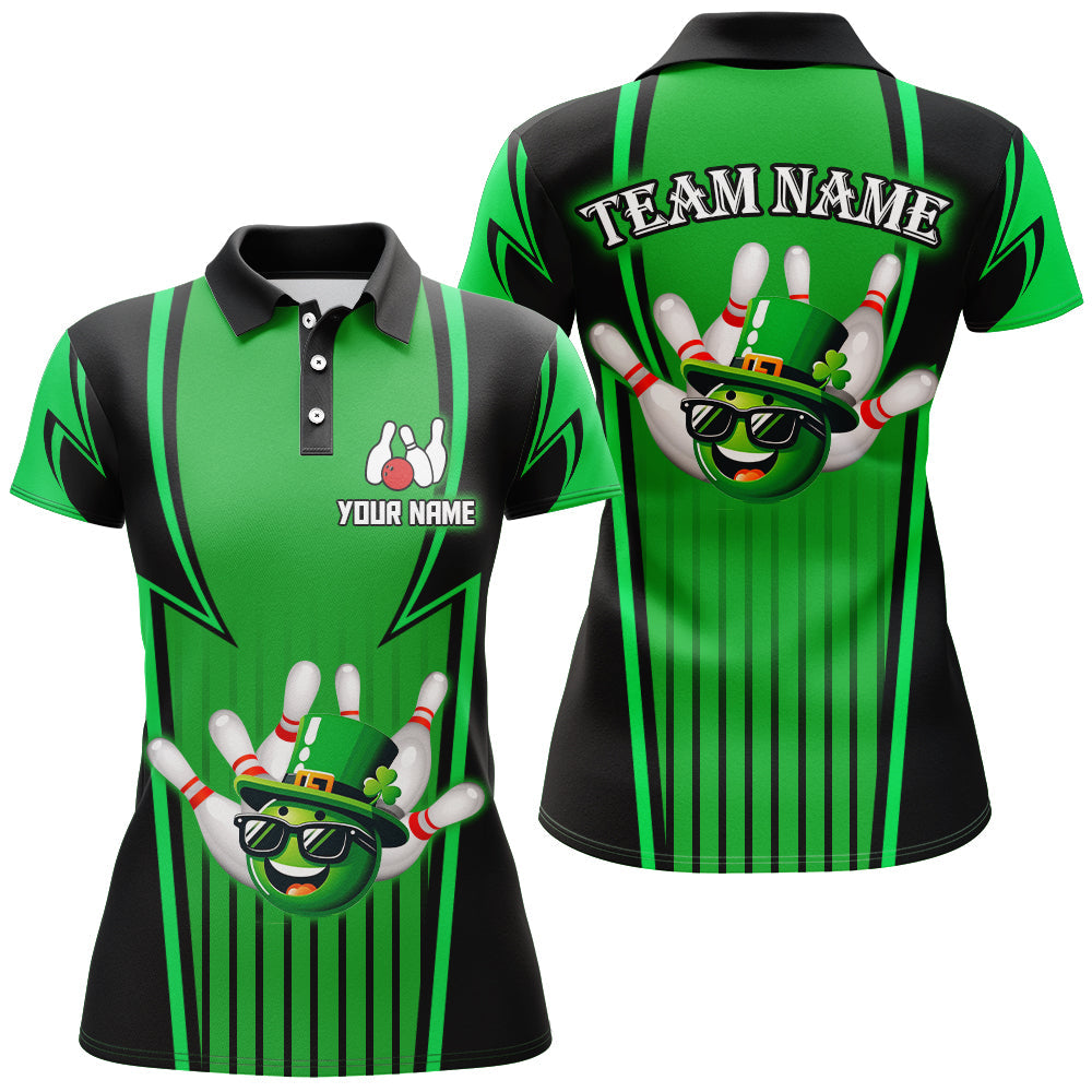 Custom Bowling Patrick Day Shirt for Women Lucky Polo Bowling Jersey QZT222