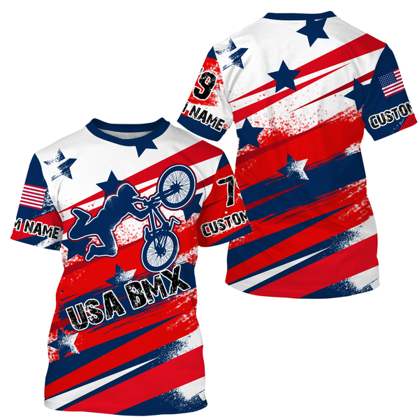 American BMX racing jersey Custom UPF30+ patriotic riding Cycling gear freeride adult&kid racewear| SLC25