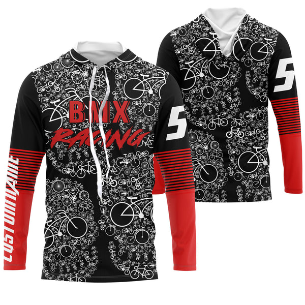 Custom BMX racing jersey Skull bicycling red shirt UPF30+ extreme Off-road Cycling adult&kid racewear| SLC41