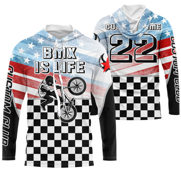 BMX Life Personalized BMX racing jersey UPF30+ American BMX racewear Patriotic cycling shirt| SLC11