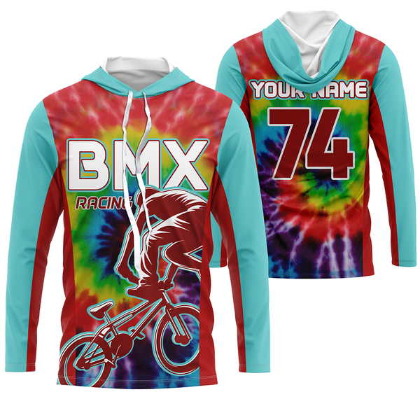 BMX racing jersey Custom Tie Dye shirts freestyle stunt riding Off-road Cycling adult&kid racewear| SLC40