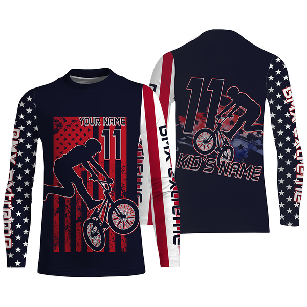 American BMX racing jersey custom patriotic UPF30+ Enduro MTB riding gear Adult&Kid Cycling Shirt| SLC30