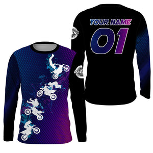 Adult&Youth MX Jersey UPF30+ Custom Dirt Bike Shirt Freestyle Motocross Off-Road Long Sleeve PDT513