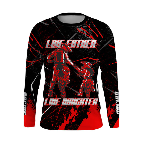 Custom Motocross Dad Jersey UPF30+ Like Father Like Daughter Red Dirt Bike Shirt MX Off-Road PDT485