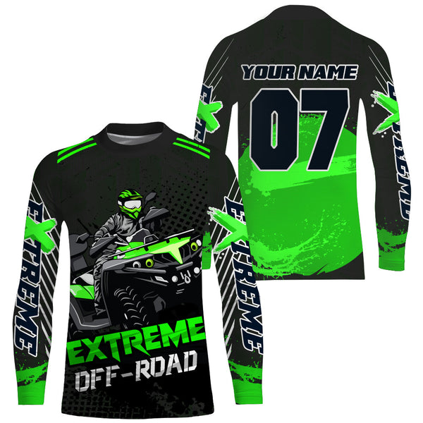 ATV Motocross Jersey Men Youth UPF30+ Custom Quad Bike Shirt Boys Extreme Green Off-Road Jersey PDT559