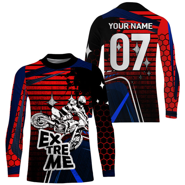 Custom Red Dirt Bike Jersey UPF30+ Kid Men Women Motocross Racing Shirt Extreme MX SX Off-Road PDT509