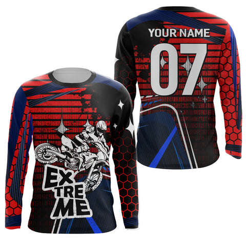 Custom Red Dirt Bike Jersey UPF30+ Kid Men Women Motocross Racing Shirt Extreme MX SX Off-Road PDT509