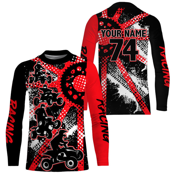 Custom ATV Motocross Jersey UPF30+ Red Quad Bike Shirt Men Kid Freestyle ATV MX Racing Off-Road PDT560