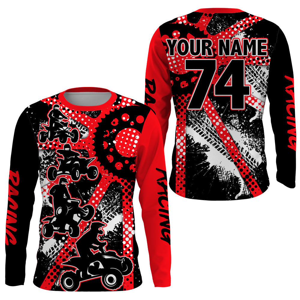 Custom ATV Motocross Jersey UPF30+ Red Quad Bike Shirt Men Kid Freestyle ATV MX Racing Off-Road PDT560