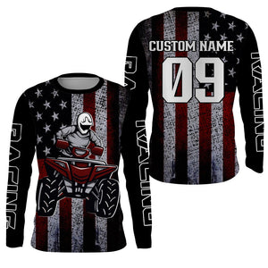 American Flag ATV Motocross Jersey UPF30+ Patriotic Quad Bike Shirt Off-Road Extreme ATV MX Racing PDT564