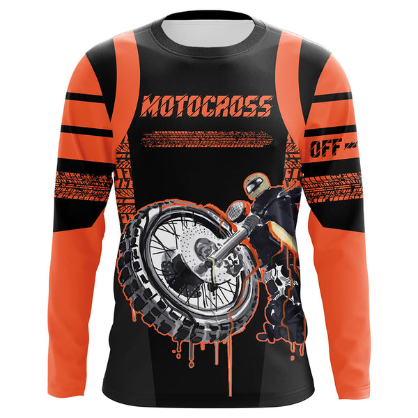 Orange Motocross Jersey Dirt Bike Off-Road Shirt UPF30+ Racing Motorcycle Long Sleeves XM25