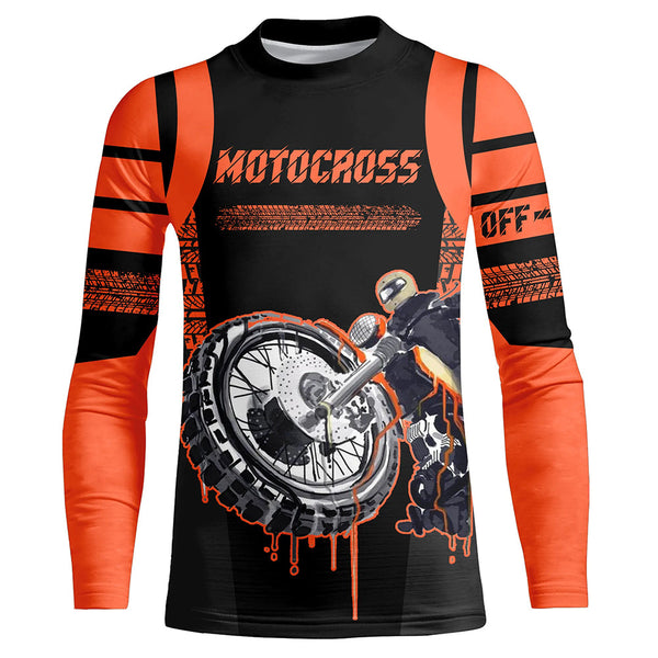 Orange Motocross Jersey Dirt Bike Off-Road Shirt UPF30+ Racing Motorcycle Long Sleeves XM25