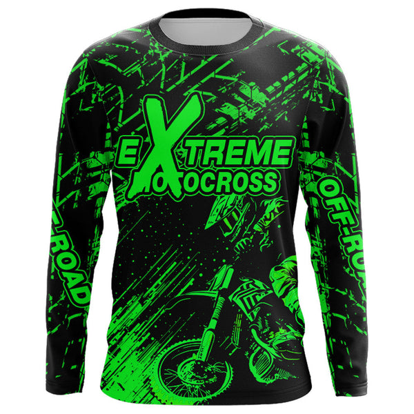 Motocross Racing Jersey Green Upf30+ Men Women Kid Dirt Bike Shirt Motorcycle Jersey XM200-G