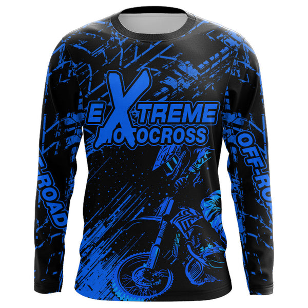 Motocross Racing Jersey Blue Upf30+ Men Women Kid Dirt Bike Shirt Motorcycle Jersey XM200-B