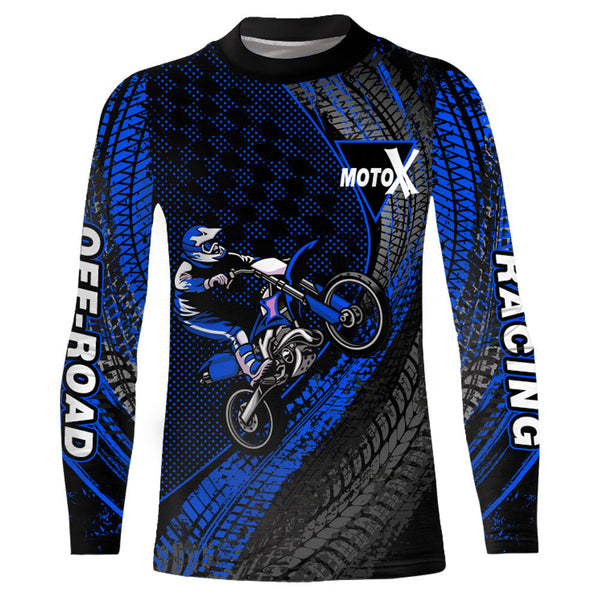 Dirt Bike Jersey Men Kid Women Upf30+ Blue Motocross Shirt Racing Off-Road Shirt XM203