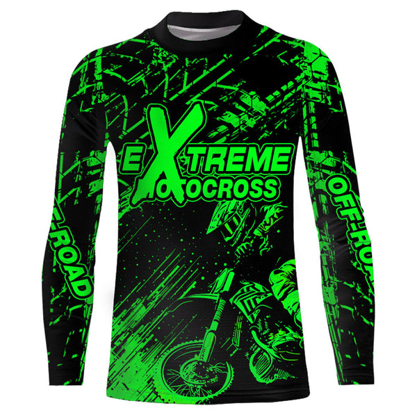 Motocross Racing Jersey Green Upf30+ Men Women Kid Dirt Bike Shirt Motorcycle Jersey XM200-G