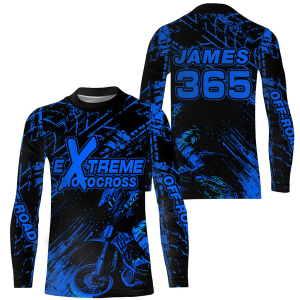 Motocross Racing Jersey Blue Upf30+ Men Women Kid Dirt Bike Shirt Motorcycle Jersey XM200-B