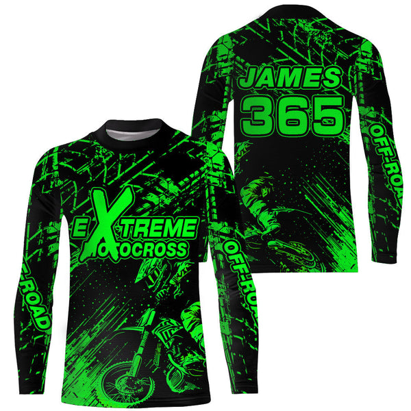 Motocross Racing Jersey Green Upf30+ Men Women Kid Dirt Bike Shirt Motorcycle Jersey XM200-G