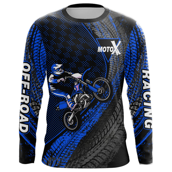 Dirt Bike Jersey Men Kid Women Upf30+ Blue Motocross Shirt Racing Off-Road Shirt XM203