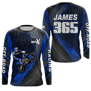 Dirt Bike Jersey Men Kid Women Upf30+ Blue Motocross Shirt Racing Off-Road Shirt XM203