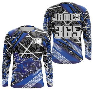 Blue ATV Motocross Racing Jersey Upf30+ ATV Quad Bike Shirt Kid Men ATV Quad Jersey MX28