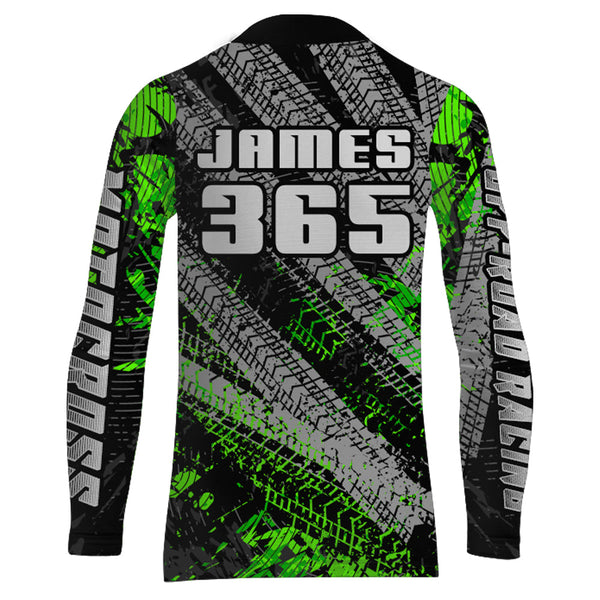 Kid Men Motocross Jersey Upf30+ Off-road Racing Jersey Dirt Bike Green Motorcycle Shirt XM242