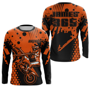 Dirt Bike Jersey Upf30+ Men Women Youth Motocross Shirt Orange MX Racing Shirt XM205