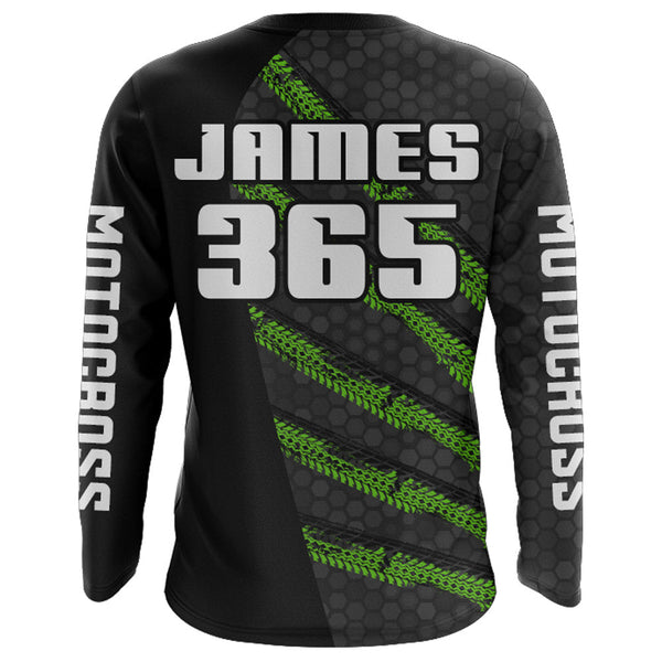 Motocross Racing Jersey Youth Green Upf30+ Kids Men Dirt Bike Shirt Motorcycle Riding Shirt XM206