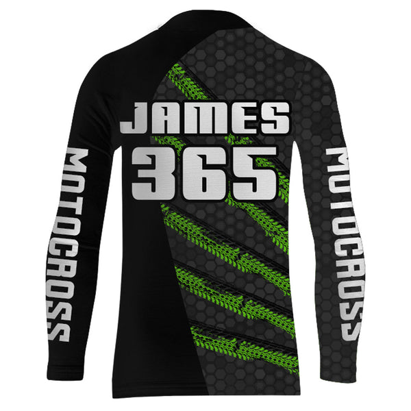 Motocross Racing Jersey Youth Green Upf30+ Kids Men Dirt Bike Shirt Motorcycle Riding Shirt XM206