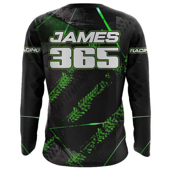 Motocross Racing Jersey UPF30+ Kid Men Dirt Bike Shirt Motorcycle Racing Jersey Green XM208