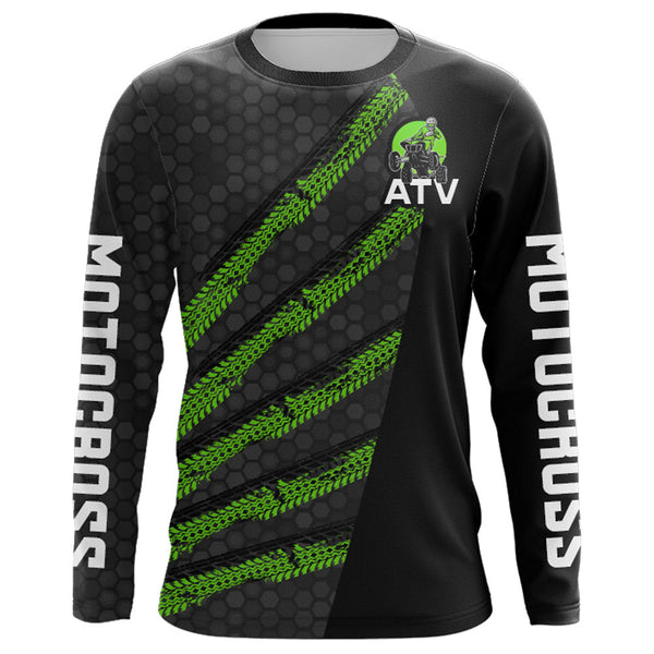 Custom ATV Riding Jersey Youth Upf30+ Quad Bike Shirt Men Kid ATV Racing Jersey Green MX48