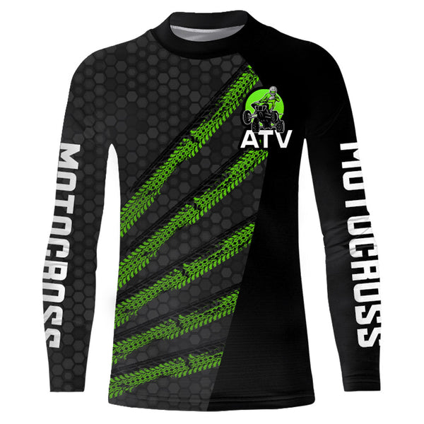 Custom ATV Riding Jersey Youth Upf30+ Quad Bike Shirt Men Kid ATV Racing Jersey Green MX48