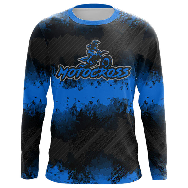 Racing Motocross Jersey Blue Upf30+ Dirt Bike Off-Road Youth Kid Men Motorcycle Shirt XM251