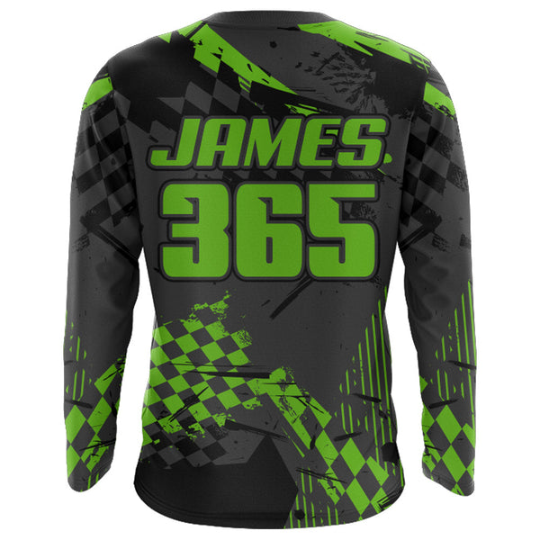 Green Dirt Bike Jersey Upf30+ Men Kid Youth Motocross Shirt Caro MotoX MX Racing Jersey XM145