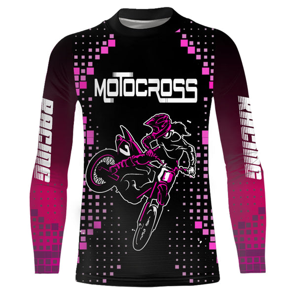 Women Motocross Jersey Pink Upf30+ Youth Dirt Bike Racing Girl Off-Road Shirt Motorcycle Jersey XM196
