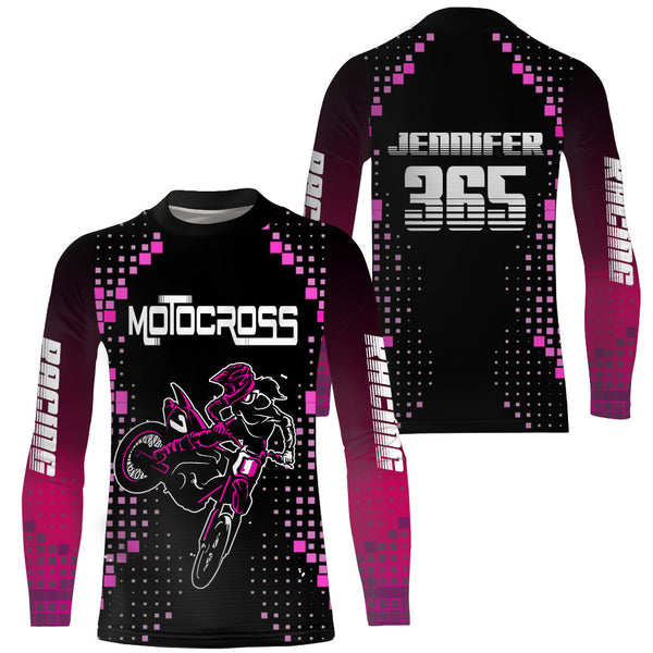 Women Motocross Jersey Pink Upf30+ Youth Dirt Bike Racing Girl Off-Road Shirt Motorcycle Jersey XM196