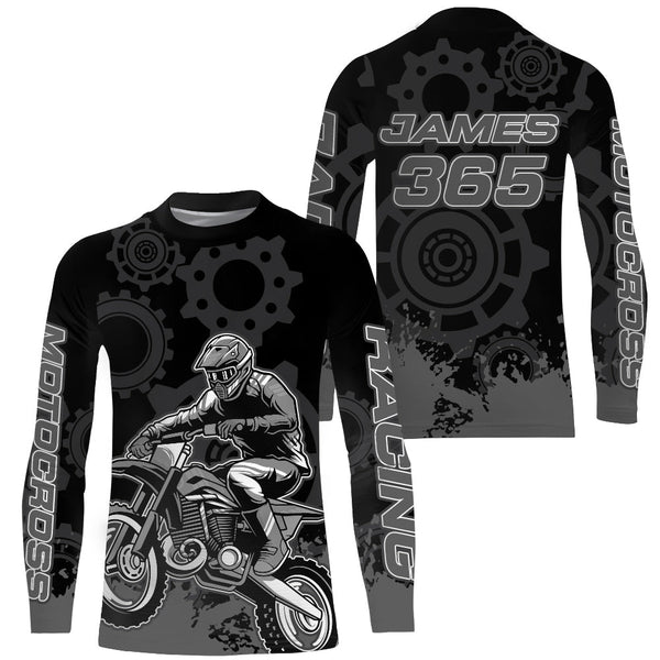 Motocross Racing Jersey Men Kid UPF30+ Grey Dirt Bike Riding Jersey MX Off-Road Shirt XM227