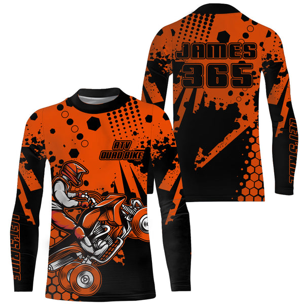 ATV Motocross Jersey Orange UPF30+ Kid Women Men Quad Bike Racing Jersey Off-road MX58