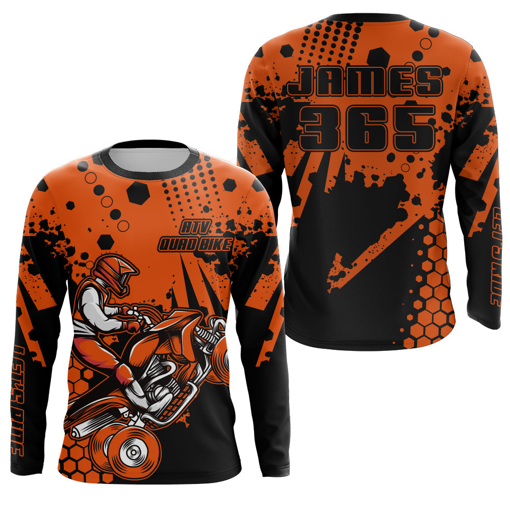 ATV Motocross Jersey Orange UPF30+ Kid Women Men Quad Bike Racing Jersey Off-road MX58