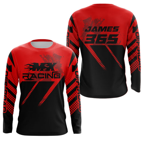 Motocross MX Racing Jersey Men Kid Women UPF30+ Red Off-road Dirt Bike Riding Shirt XM233