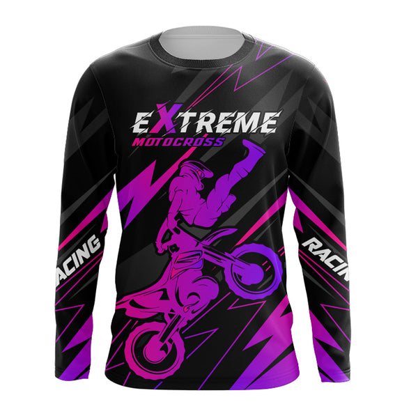 Custom Motocross Jersey Purple Youth Men Upf30+ Dirt Bike Shirt Off-Road Extreme Racing Motorcycle Shirt XM29