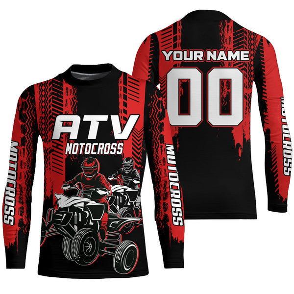 ATV Motocross Racing Jersey Red Upf30+ Quad Bike Shirt Kid Men ATV Jersey Riding Shirt MX33