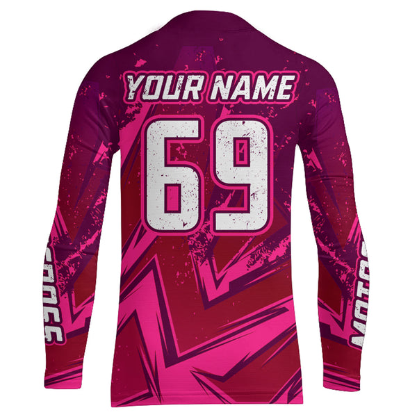 Pink Motocross Racing Jersey Women Kid Men UV Protective Youth Adult Dirt Bike Shirt XM270