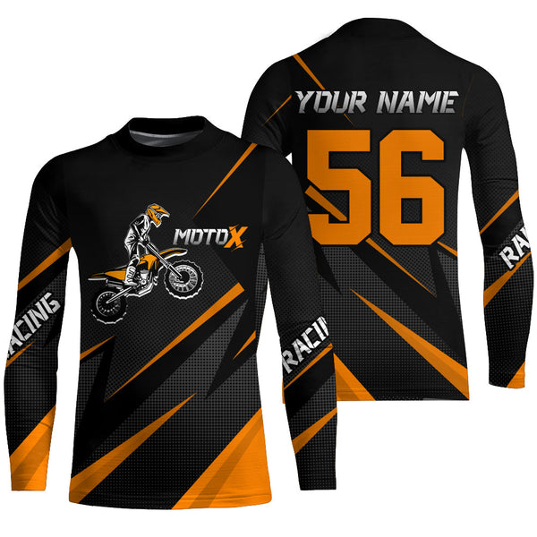 Motocross Racing Jersey Orange Men Kid Women Upf30+ Dirt Bike Shirt Off-Road MX Jersey XM248-O