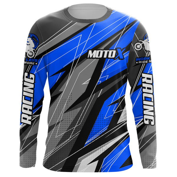 Blue Motocross Racing Jersey Kid Women Men Dirt Bike Shirt Upf30+ Off-Road Riding Shirt XM249