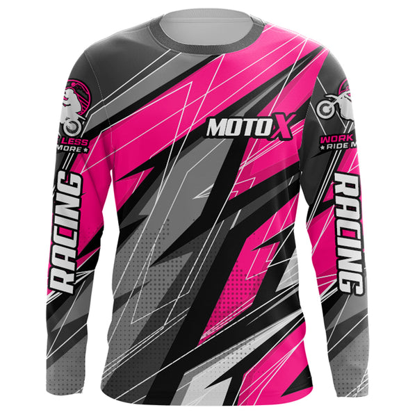 Pink Motocross Racing Jersey Kid Women Men Dirt Bike Shirt Upf30+ Off-Road Racing Shirt XM249