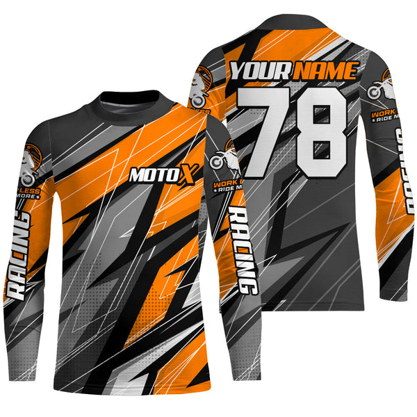 Orange Motocross Racing Jersey Kid Women Men Upf30+ Dirt Bike Shirt Off-Road Riding XM249