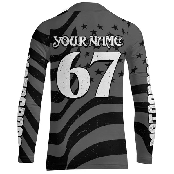 Motocross Racing Jersey UPF30+ Dirt Bike Shirt Kids Mens Off-Road Jersey Grey Motox XM133