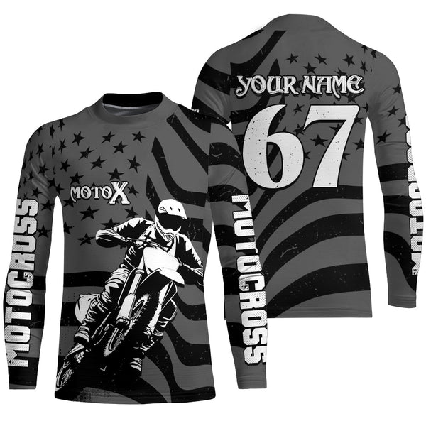 Motocross Racing Jersey UPF30+ Dirt Bike Shirt Kids Mens Off-Road Jersey Grey Motox XM133